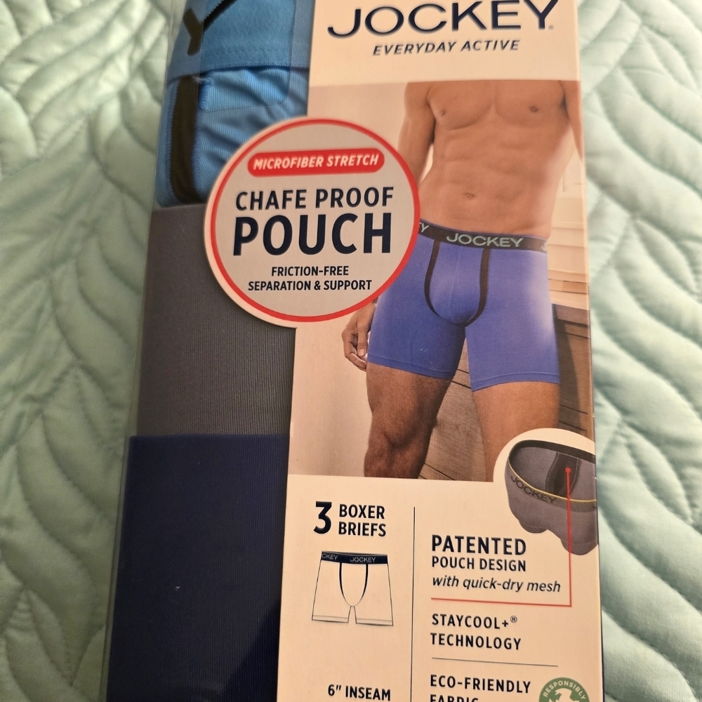 Jockey Everyday Active  Men's Boxer Briefs - New Box of Three Size L 36-38